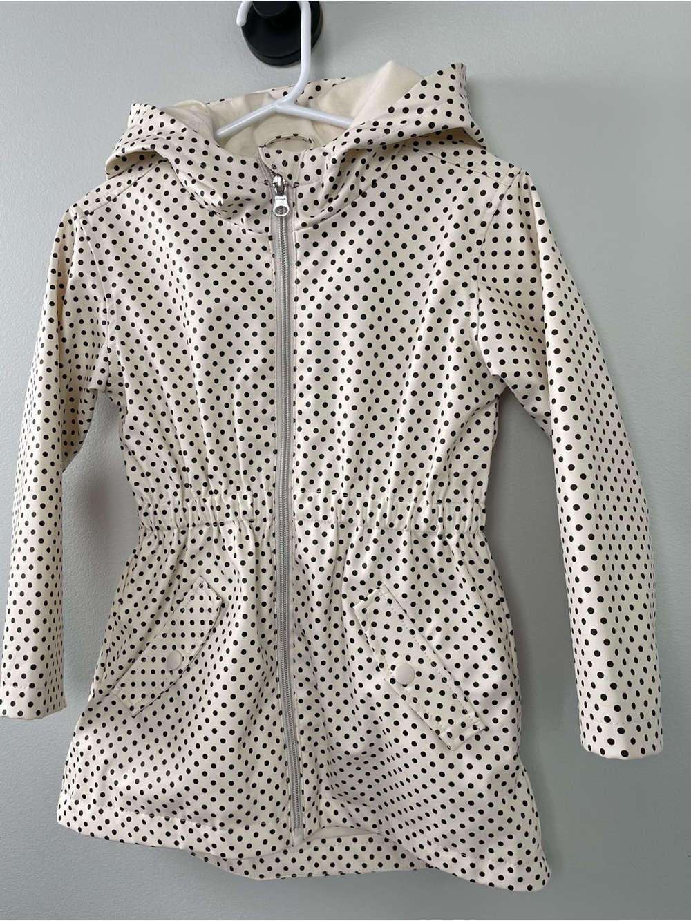 C&C California Kids Polka Dot Jersey-Lined Rain Jacket - Size 4